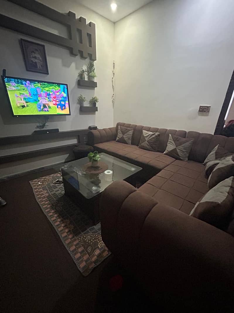 L shape sofa set with center table 1