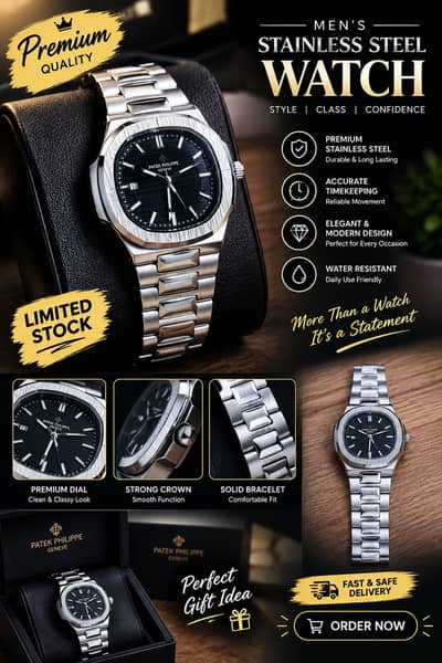 Premium Men’s Stainless Steel Watch