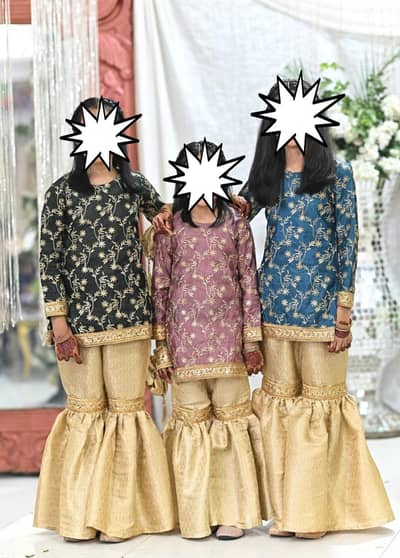 Jama War Gharara Shirt Dresses 12, 10 & 8 Years