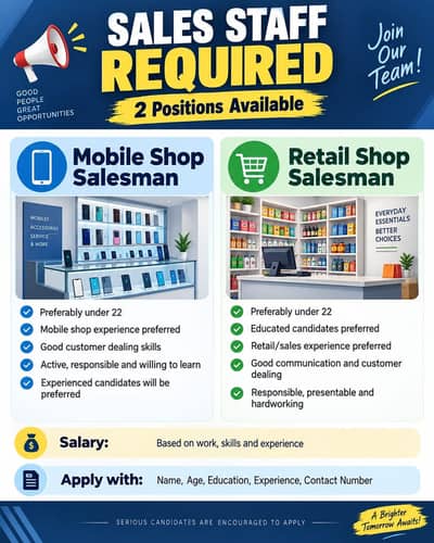 Sale's Man Job Available