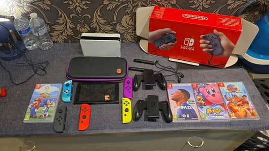 Nintendo switch with accessories