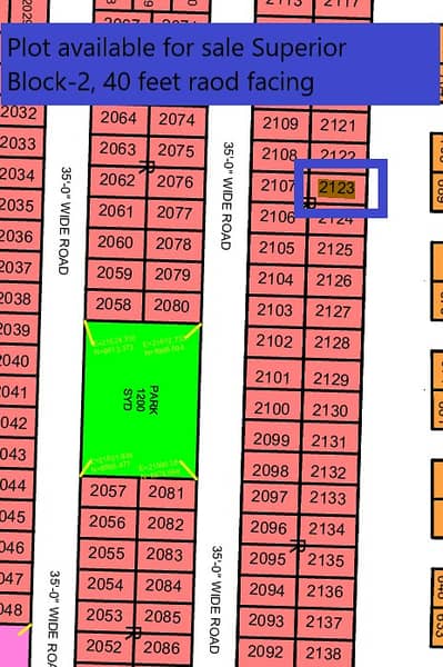 PLOT SALE IN NORTH TOWN RESIDENCY PHASE 1 SUPERIOR BLOCK-2