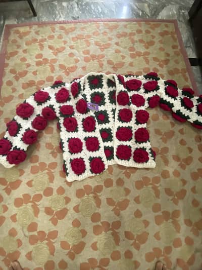  Handcrafted Rose Crochet Shrug – Elegant & Unique