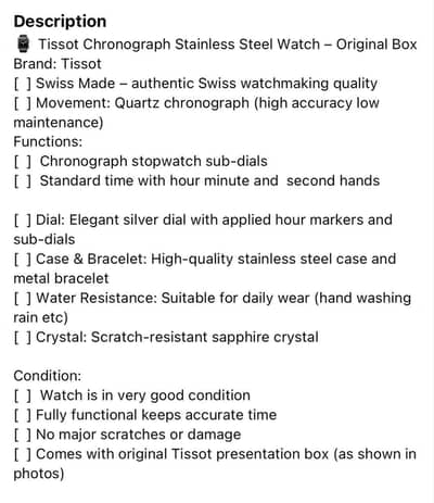 Tissot watch orignal