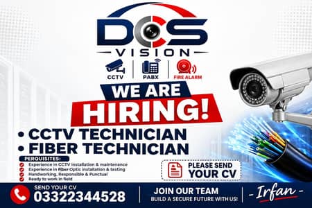 IP BASED CCTV, INTERCOM &FIBER TECHINTION SALARY 35000 To 50000