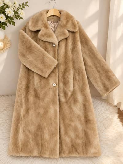 ladies long fur coat