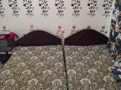solid wood single 2 bed