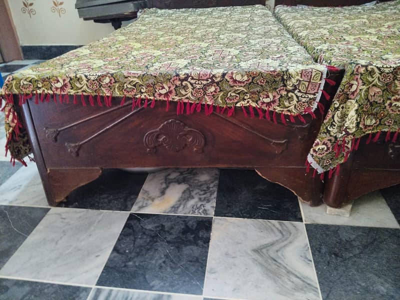 solid wood single 2 bed 3