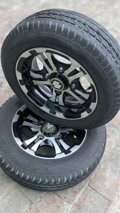 alloy rims with tires for Mehran bolan cuore Khyber fx