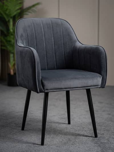 Grey velvet two sofa chairs are available