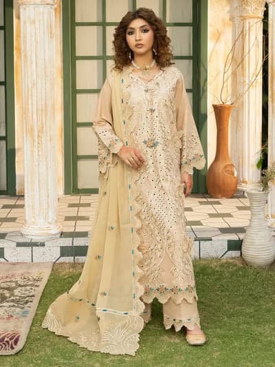 Rukh-U2B Lawn Embroidered  Womens Stitched Suit-4 pcs set