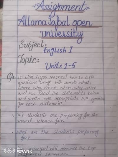 Hand written Assignments