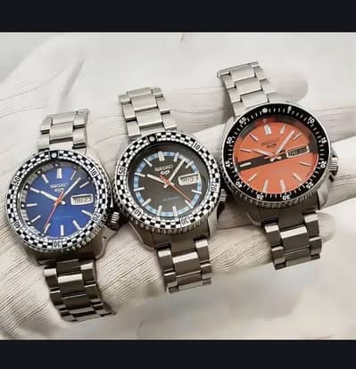Seiko 5 Sports Blue, Black, Orange Watches for sell