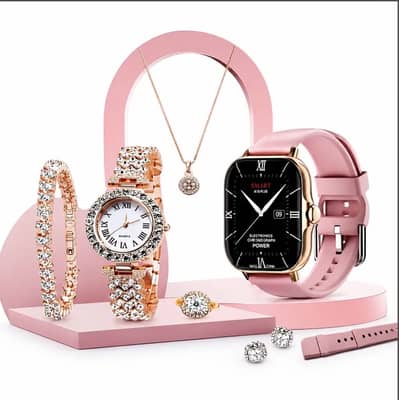 ⌚ A58 PLUS SMART WATCH AND JEWELRY SET — LUXURY GIRLS GIFT PACK! ⌚
