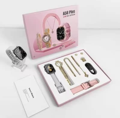 ⌚ A58 PLUS SMART WATCH AND JEWELRY SET — LUXURY GIRLS GIFT PACK! ⌚