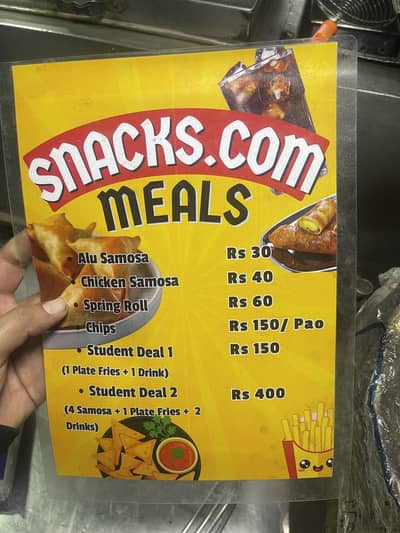 Fries and samosa counter