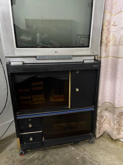 Shiny Black TV Trolley