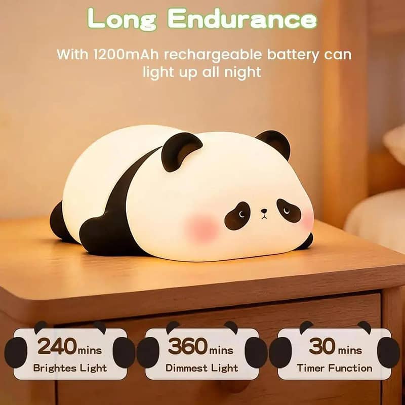 Rechargeable panda table lamp 4