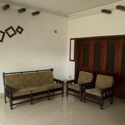 wooden 5 seater sofa