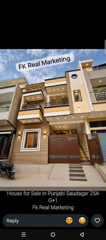 Brand New G+1 Leased Bungalow for Sale Punjabi Saudgran 25A, 120 Sq Yrd