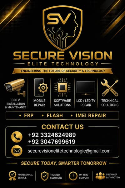 CCTV Installation + Mobile Repairing + LCD/LED TV Repairing Services