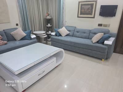 Complete Sofa Set / TV loungue sofe plus table - And Curtains