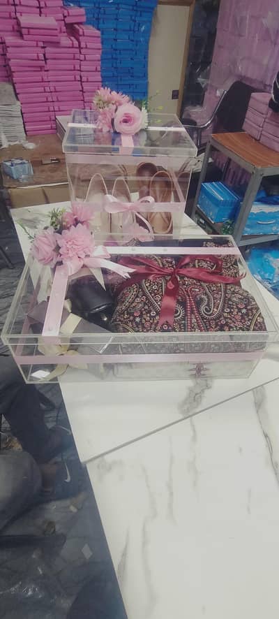 gift packing box , acrylic box, bridal box , surprise box