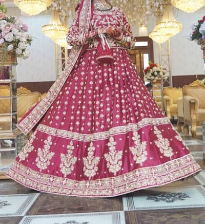bridal maroon lehnga stuff shisha silk