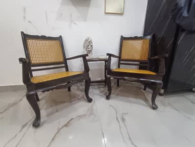 Antique wooden chairs newly polished and perfect seating
