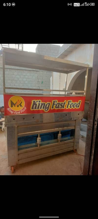 Complete Fast Food Cart 5+2.5 _ 2 fryers + Hot plate + Chips Machine