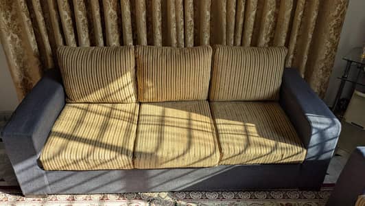 7 Seater Fabric Sofa Set (3+2+1+1) - Clean Condition