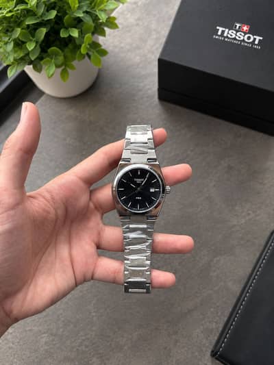 Tissot PRX style men’s stainless steel watch black dial date display