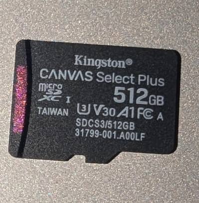 512 GB micro SD card class 1