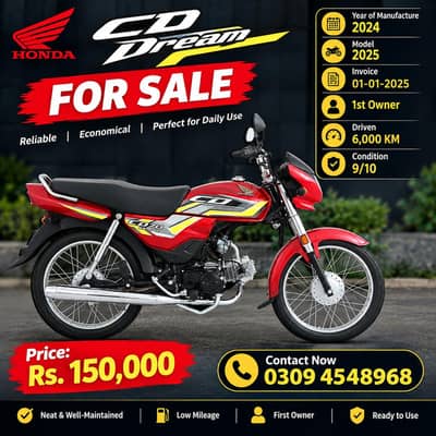 Honda CD dream model 2025 year of manufacture 2024