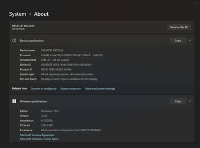 Core i5 6th Gen 8GB Ram 240GB SSD Lenovo Thinkpad l460 Laptop