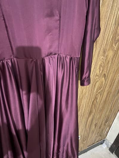 brand new burgundy color maxi in silk fabric