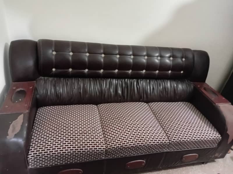 Brown leather sofa 1