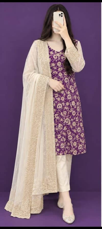 Royal Purple Embroidered Kurta Set – Timeless Elegance