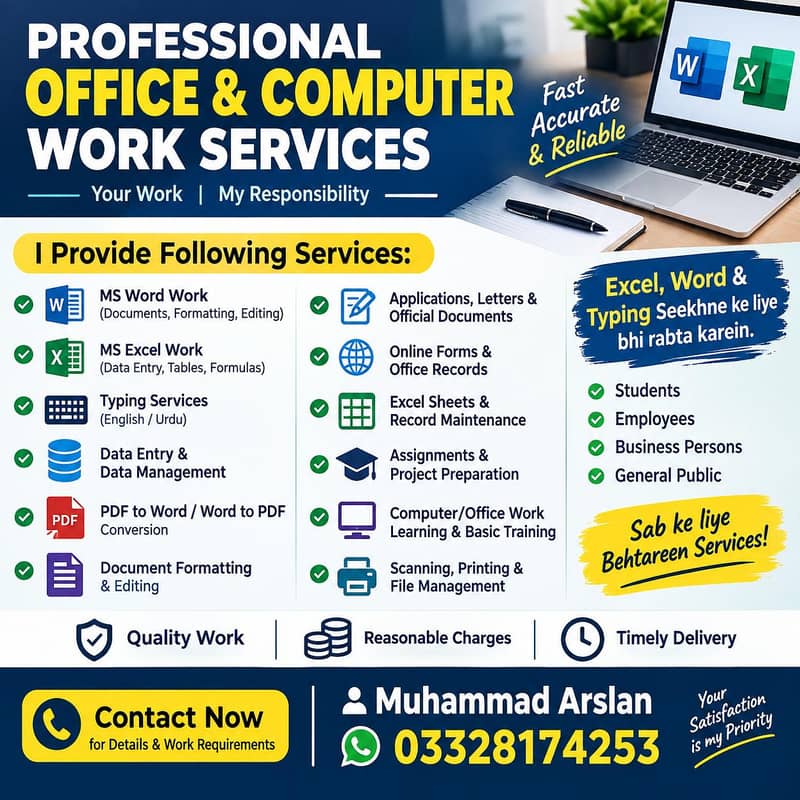 Professional Office & Computer Work Services 0