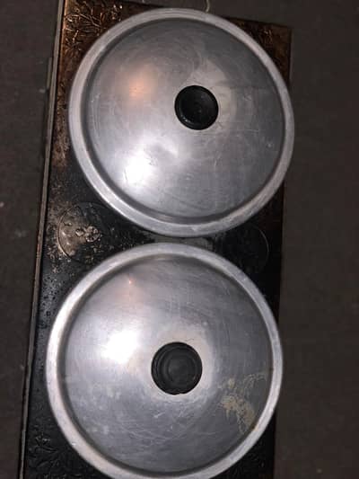 Double fryer with mesh basket & Lids