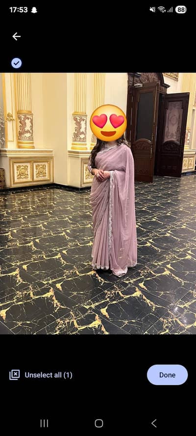 baby pink shafoon saree