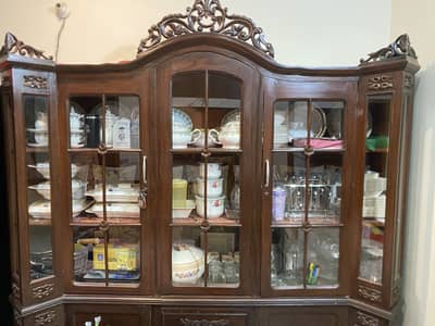 Elegant Wooden Crockery Cabinet (Showcase) – For Sale