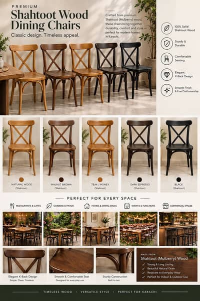 SOLID SHAHTOOT (MULBERRY) WOOD CHAIRS