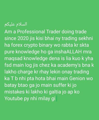 Am a Professional Trader Teach You A Real knowledge Learn from Exp