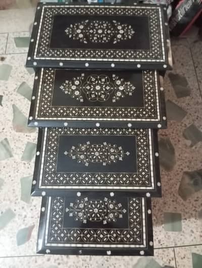 Black Sheesham Rosewood Nesting Table NestSet for Sale