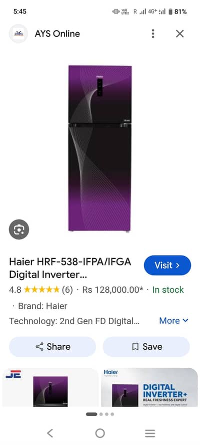 New harei refrigerator warnty card ni ha model