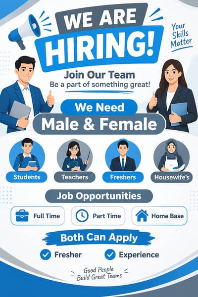 working opportunity available in Lahore