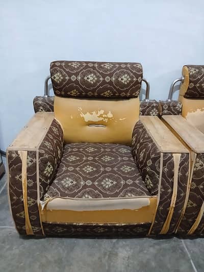 5 Seater Sofa Set | Wooden Frame | Used Sofa Set for Sale