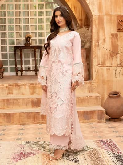 Premium Tea Pink 4 piece lawan suit