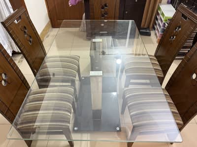 6 wood chairs dining table